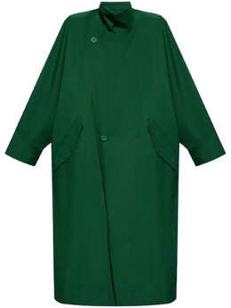 Homme Plissé Issey Miyake: Зелёное пальто 