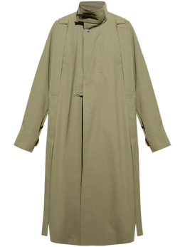 Homme Plissé Issey Miyake: Зелёное пальто 