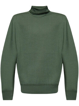 Homme Plissé Issey Miyake: Зелёный свитер 