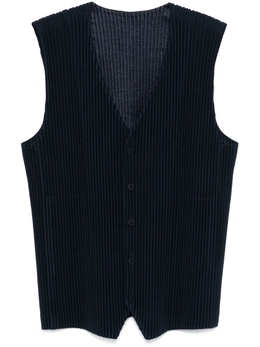 Homme Plissé Issey Miyake: Синий жилет 