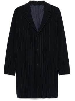 Homme Plissé Issey Miyake: Синее пальто 