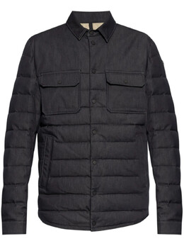 Moncler: Синий пуховик 