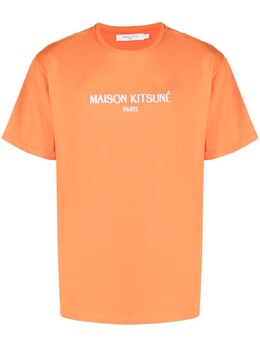 Maison Kitsuné: Оранжевая футболка 