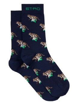 Etro: Синие носки  Tiger