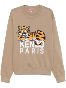 Kenzo: Коричневая толстовка  Tiger