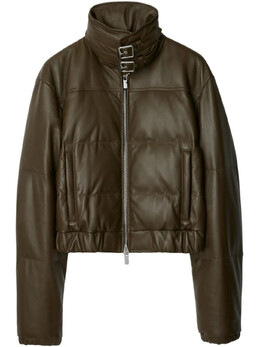 Burberry: Кожаный пуховик 