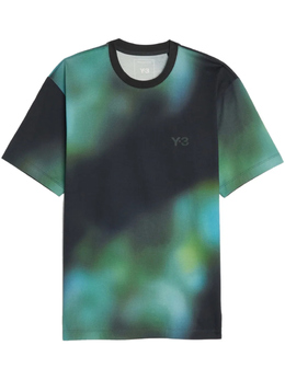 Y-3: Синяя футболка 
