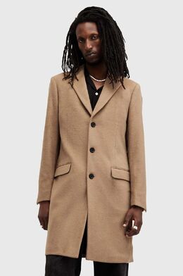 Allsaints: Бежевое пальто 