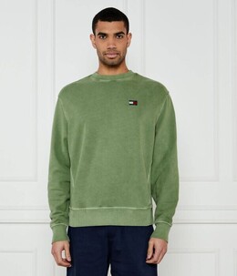 Tommy Jeans: Зелёная толстовка 