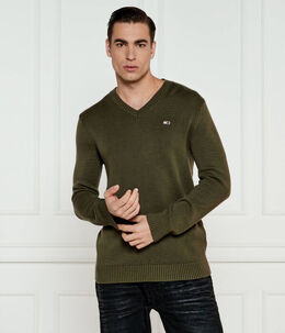 Tommy Jeans: Свитер цвета хаки 