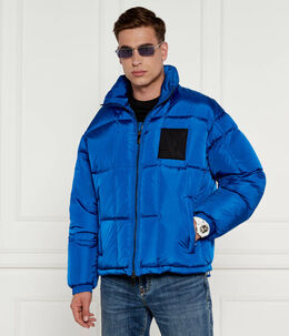Armani Exchange: Синий пуховик 