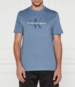 Calvin Klein Jeans: Серебристая футболка 
