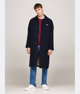 Tommy Jeans: Синее пальто 