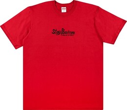 Supreme: Красная футболка  Stay Positive