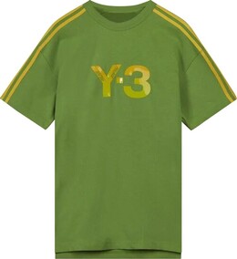 Y-3: Зелёная футболка 