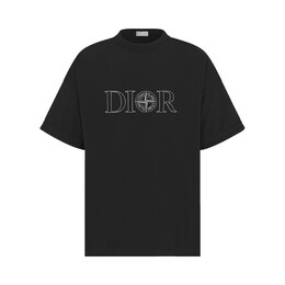 Dior: Чёрная футболка 