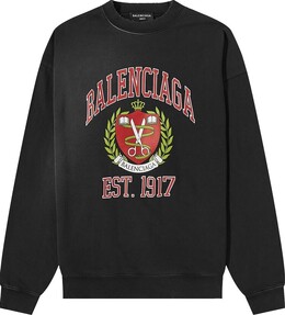 Balenciaga: Чёрная толстовка  College