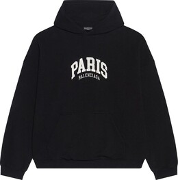 Balenciaga: Чёрная толстовка  Paris