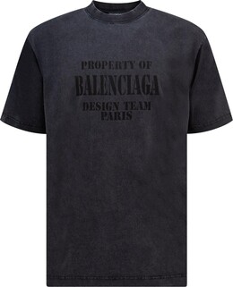 Balenciaga: Чёрная футболка 
