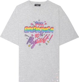 Balenciaga: Тёмная футболка 