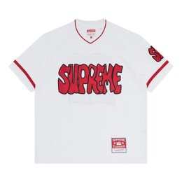 Supreme: Белая футболка  Mitchell Ness