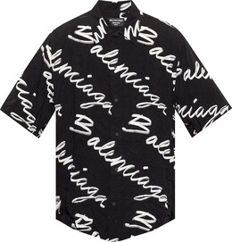 Balenciaga: Чёрная рубашка 