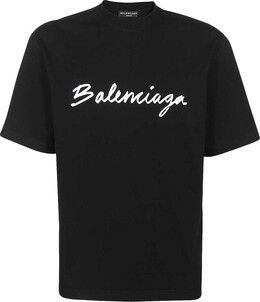 Balenciaga: Чёрная футболка 