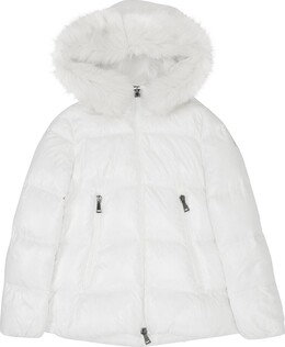 Moncler: Белый пуховик 