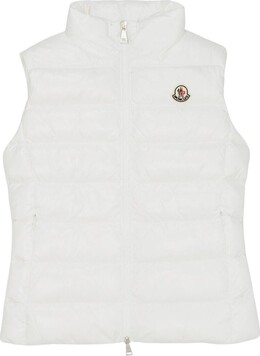 Moncler: Белый пуховик  Ghany
