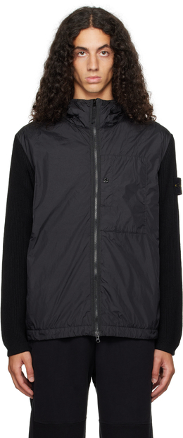 Stone Island: Чёрная куртка  Crinkle Reps