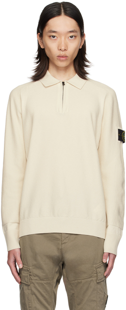 Stone Island: Белое поло 