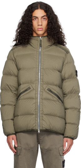 Stone Island: Коричневый пуховик 
