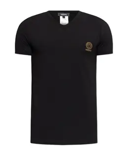 Versace: Футболка с v-образным вырезом 