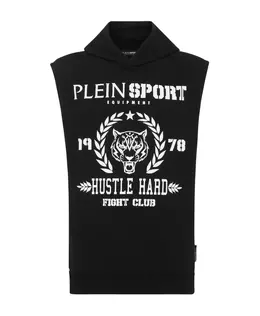 Plein Sport: Футболка с капюшоном 