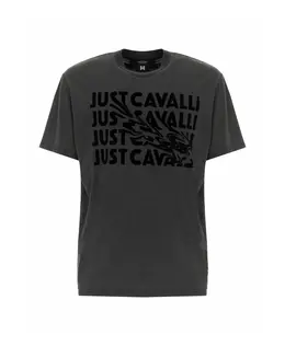 Just Cavalli: Серая футболка 