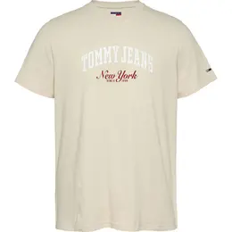 Tommy Jeans: Бежевая футболка 