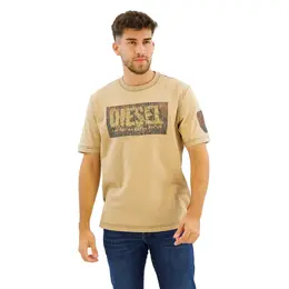 Diesel: Бежевая футболка 