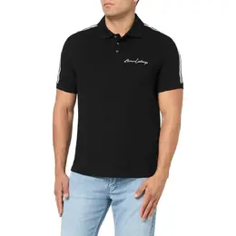 Armani Exchange: Чёрное поло 