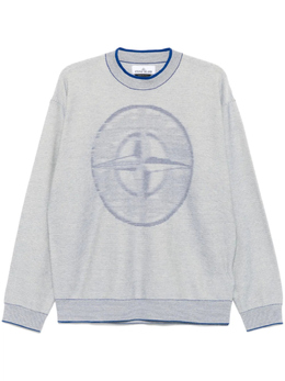 Stone Island: Синий свитер 