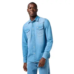 Wrangler: Синяя рубашка 
