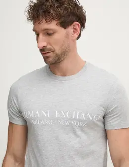 Armani Exchange: Серая футболка 