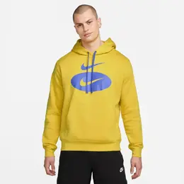 Nike: Жёлтая толстовка  Swoosh
