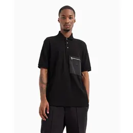 Armani Exchange: Чёрное поло 