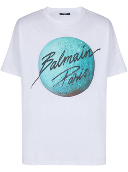 Balmain: Белая футболка  Paris