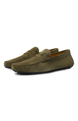 Tod’s: Мокасины  City Gommino цвета хаки