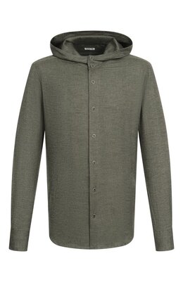 Kiton: Рубашка цвета хаки 