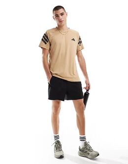 adidas Performance: Бежевая футболка 