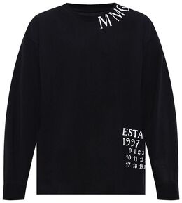 MM6 Maison Margiela: Чёрная футболка 