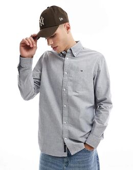 Tommy Jeans: Серая рубашка 