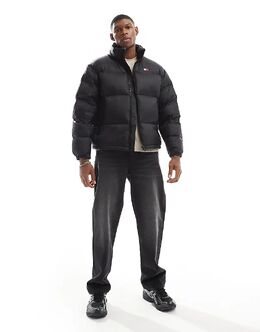 Tommy Jeans: Чёрный пуховик 
